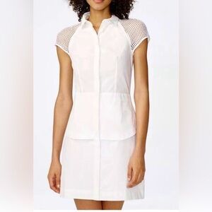 Armani Exchange White Cotton Button Down Minidress